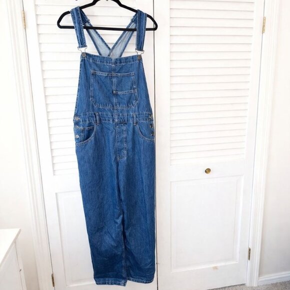 Free People We The Free Ziggy Denim Overalls Straight Leg Large - Picture 3 of 9